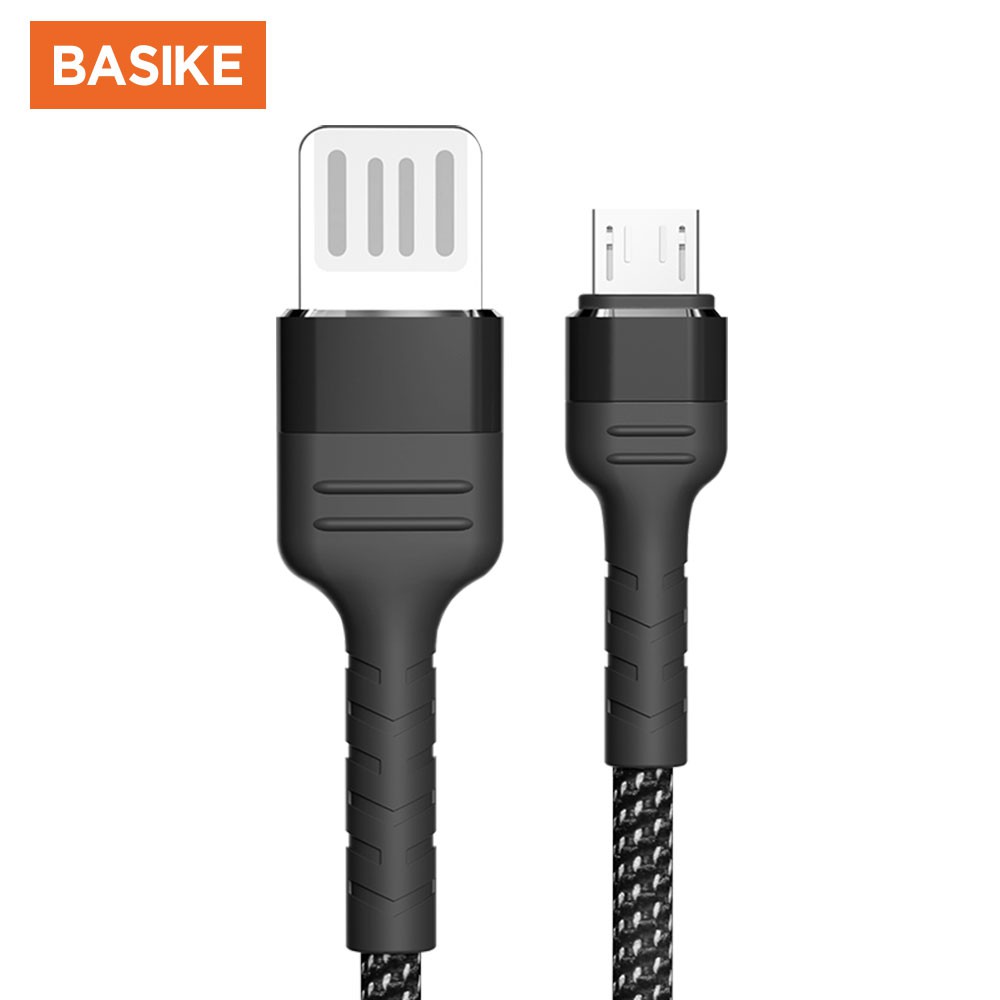 Dây Cáp Sạc BASIKE Truyền Dữ Liệu USB-A Sang Lightning/Micro-USB 2A Chất Lượng Cao