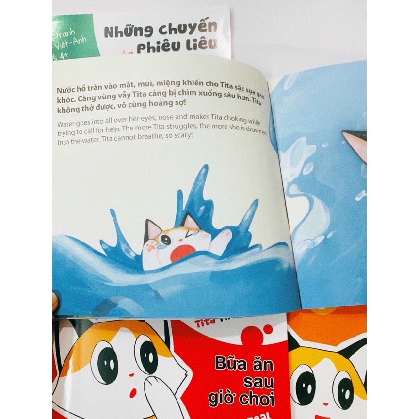 Sách Những chuyến phiêu lưu của Mèo Tita  song ngữ Anh Việt 5 cuốn