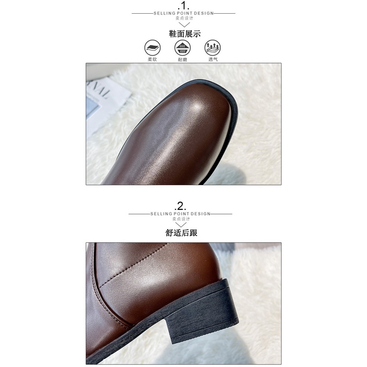 Boot đùi bốt đùi nữ da lì trơn gót vuông cao 4p chất liệu da cao cấp hàng Quảng châ