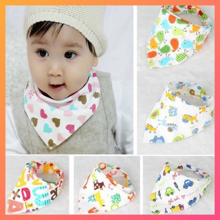 Khăn tam giác/ yếm tam giác cotton 2 lớp bấm cúc
