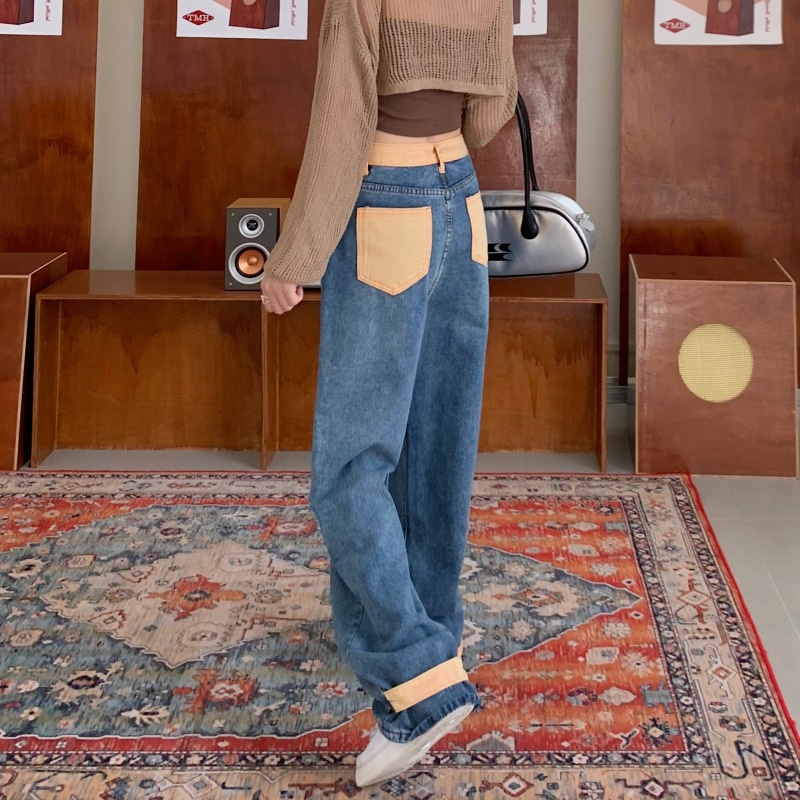 Quần jean ống rộng lưng cao dễ phối đồ thời trang mùa hè cho nữ