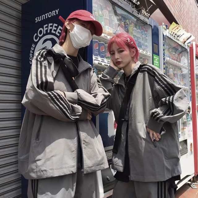 [ORDER 15 NGÀY] Áo khoác xám 3 sọc style street Ulzzang