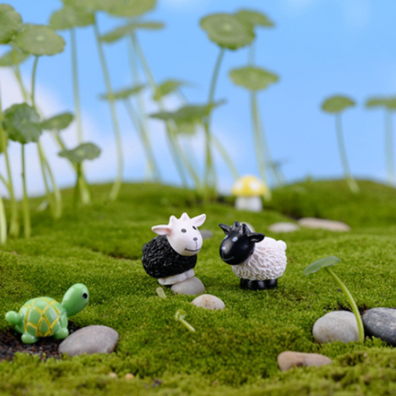 Bộ 4 mô hình chú dê hoạt hình trang trí tiểu cảnh xinh xắn