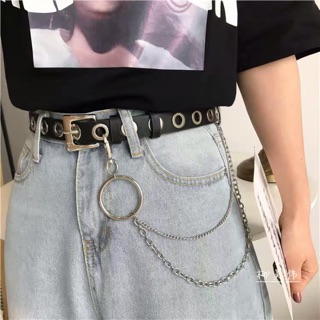 Thắt lưng da kèm chain