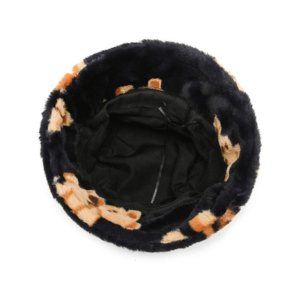 Mũ bucket lông cừu giữ ấm mùa thu đông hình gấu dễ thương cho nam nữ MIHAN1