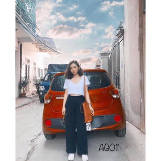 Áo phông croptop cổ tim - áo croptop nữ( kèm ảnh thật, video )