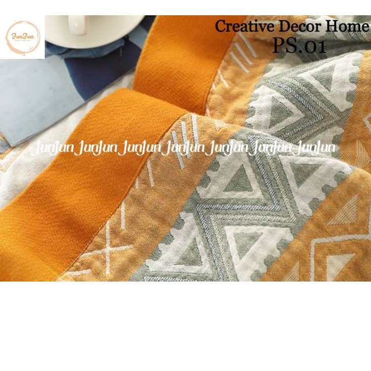 E2_Khăn Thảm Phủ Chăn Sofa Chất liệu Vải Xô Sợi Organic - Dòng phổ thông