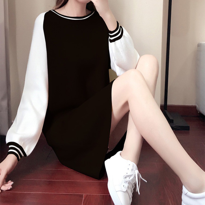 Đầm suông tay dài phong cách Hàn Quốc ngọt ngào và thời trang cho nữ