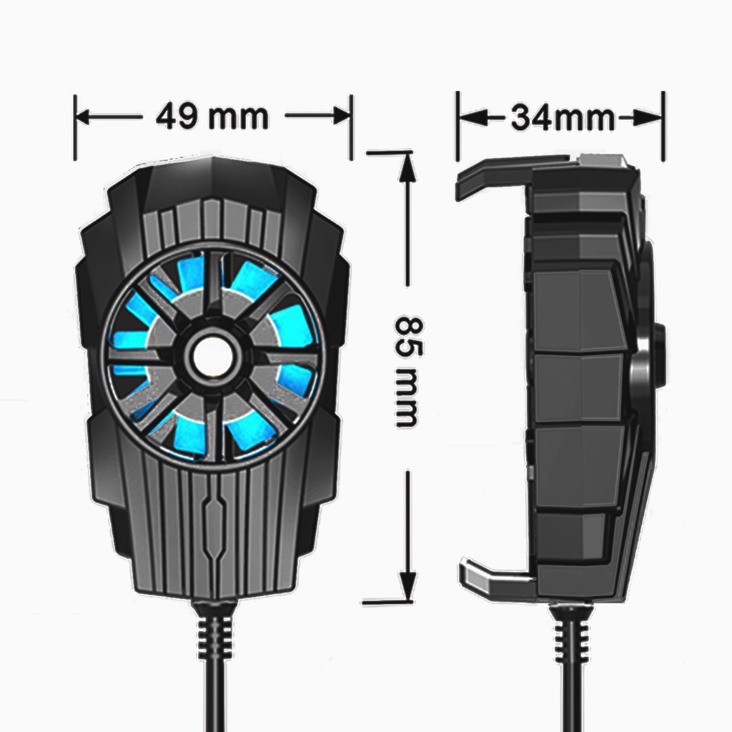 Quạt Tản Nhiệt Điện Thoại 4-7.4 Inch Kèm Dây Cáp