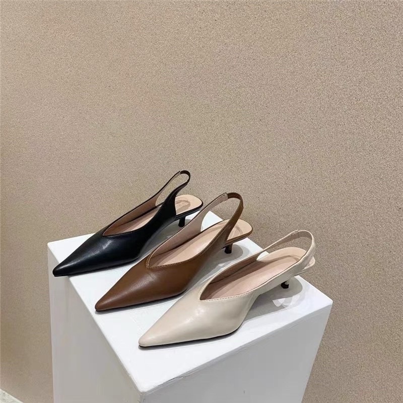 Giày cao 3p mũi nhọn mules