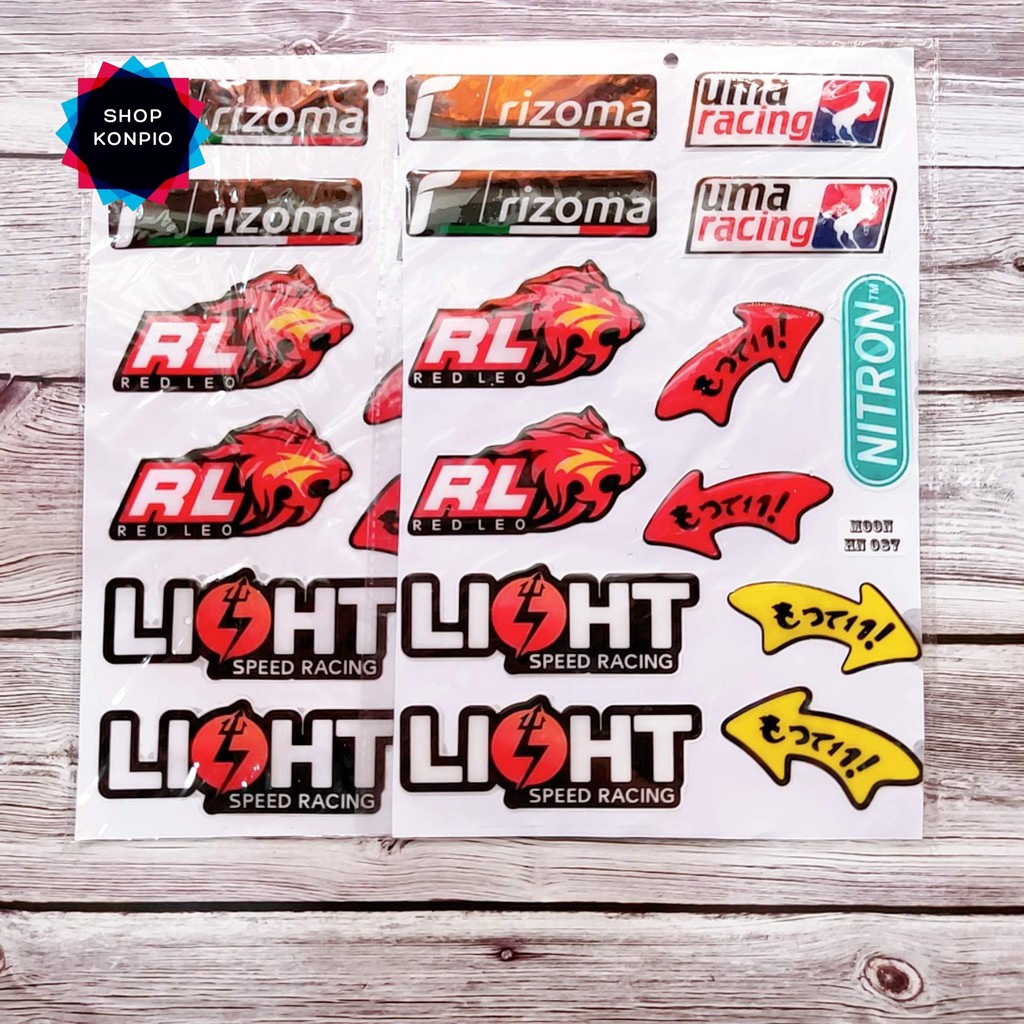 Bộ Tem Sticker RL Frizoma Dập Nổi Cao Cấp Dán Xe Máy, Ô Tô, Mũ Bảo Hiểm, Chống Thấm Nước, Chống Bay Màu