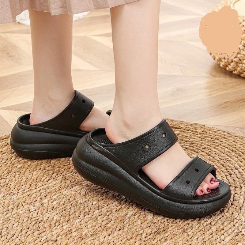 Dép sục độn đế 5cm 2 quai Cross