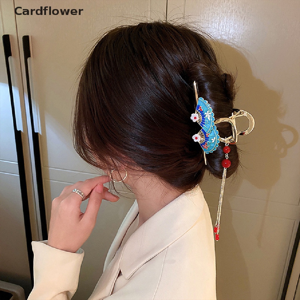 < Cardflower > Kẹp Tóc Tua Rua Hình Cá Mập Hoa Cao Cấp Phong Cách Trung Hoa Cổ Điển Cá TíNh Cho Nữ
