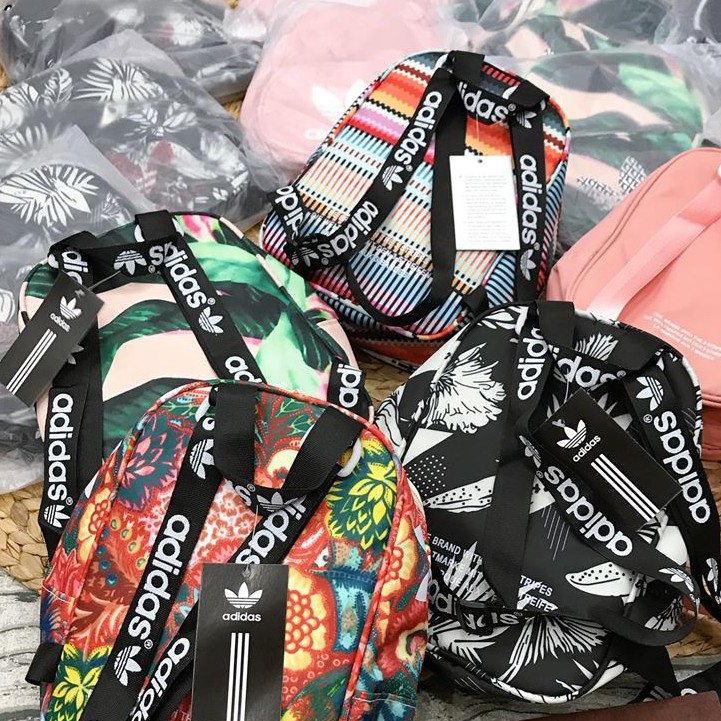 Balo mini ADIDAS xuất xịn vải dù in hoa văn hoạ tiết nhiều màu