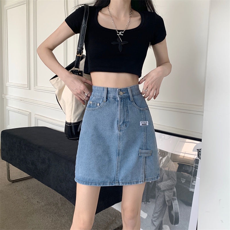 Chân Váy Denim Chữ a Lưng Cao Quyến Rũ Cho Nữ  tao bao