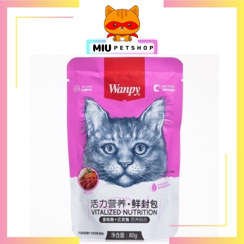 Pate cho mèo wanpy, pate wanpy cho mèo trên 3 tháng tuổi 7 vị siêu ngon - túi 80gr