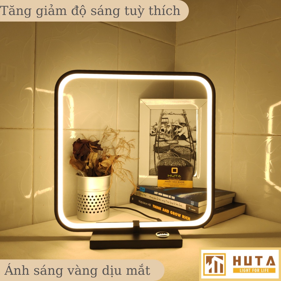 Đèn Bàn Làm Việc Cảm Ứng HUTA Tăng Giảm Độ Sáng Led Ánh Sáng Vàng Dùng Decor Trang Trí Phòng Ngủ Phòng Khách Mã V1