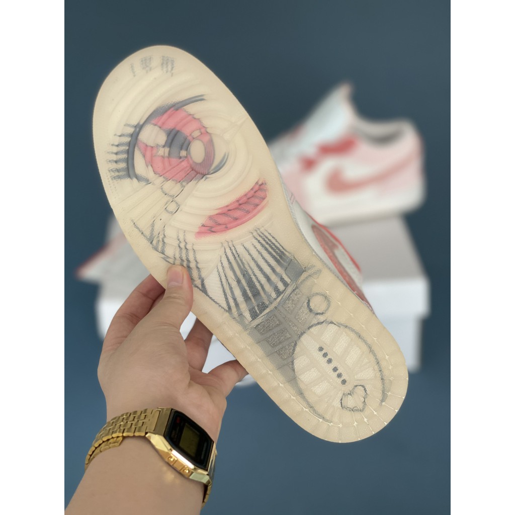 Giày Sneaker Nữ Jordan 1 Low Mighty Swooshes - Hồng Cổ Thấp Nữ Tính, Cute (Ảnh Thật + Hàng Sẵn)