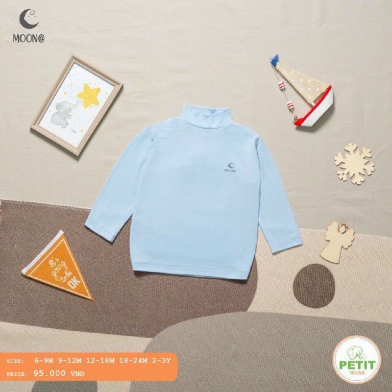 Áo thun cổ lọ cho bé trai bé gái hãng Moon Chất Petit Rất Mềm Mịn(9m-3y)