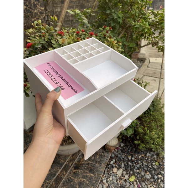 KỆ ĐỰNG MỸ PHẨM ĐA NĂNG 25CM MÀU TRẮNG CHẤT LƯỢNG CAO