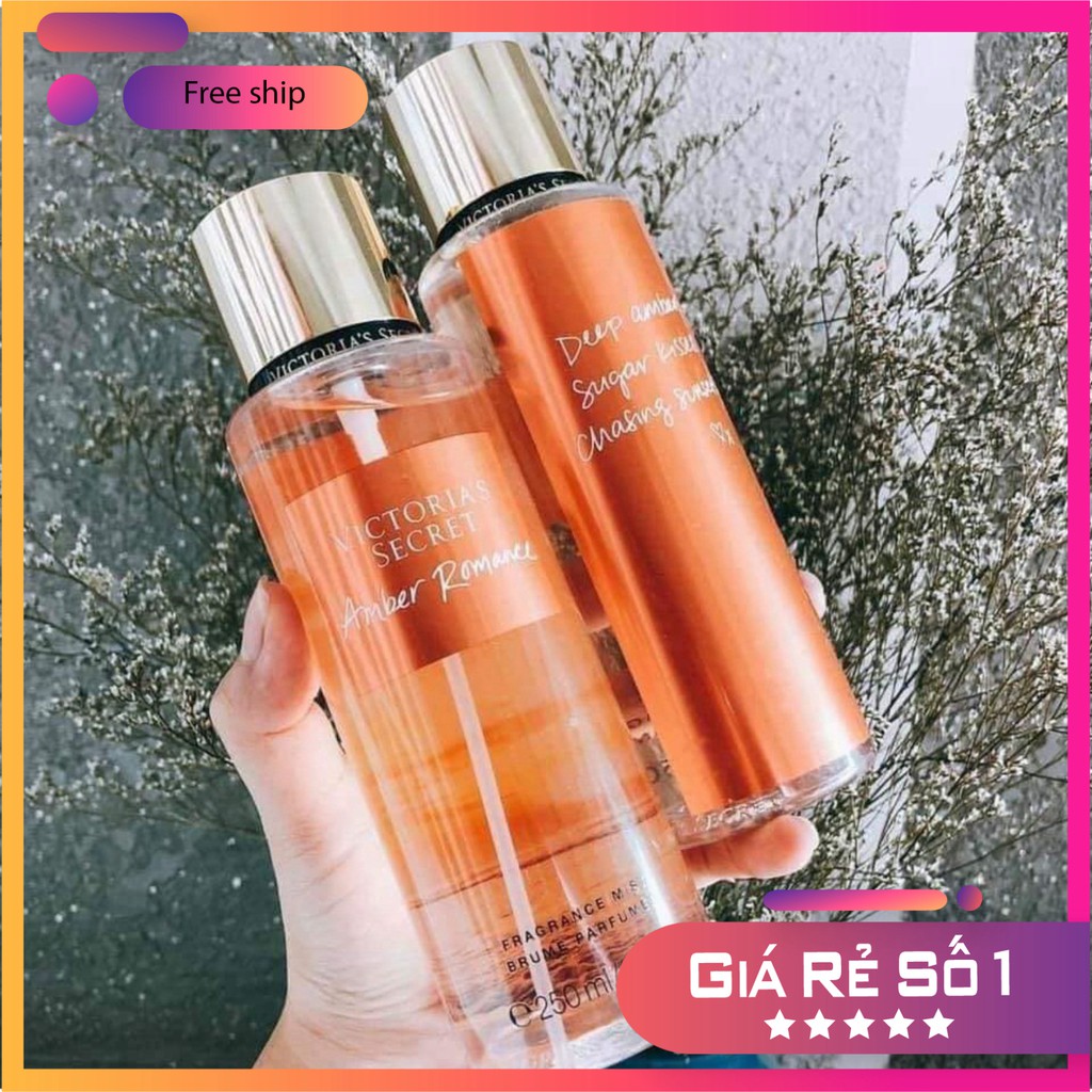 Xịt Thơm Body Mist Victoria’s Secret  AMBER ROMANCE-Xịt Thơm Body Vic - Xịt Thơm Toàn Thân Amber- Hương Thơm Khuyến Rũ