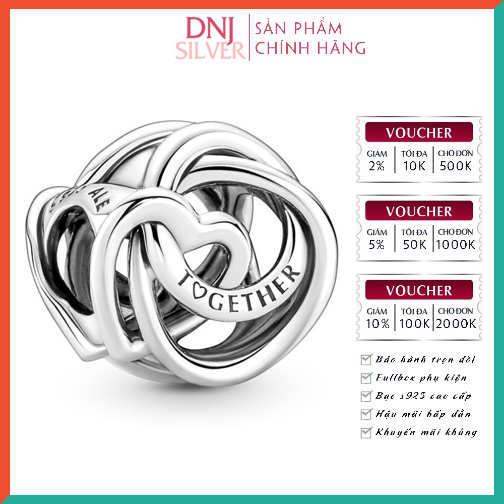 [Hàng cao cấp] Charm bạc 925 cao cấp, hàng chuẩn bạc - Charm Family Always Encircled Heart thích hợp để mix vòng tay