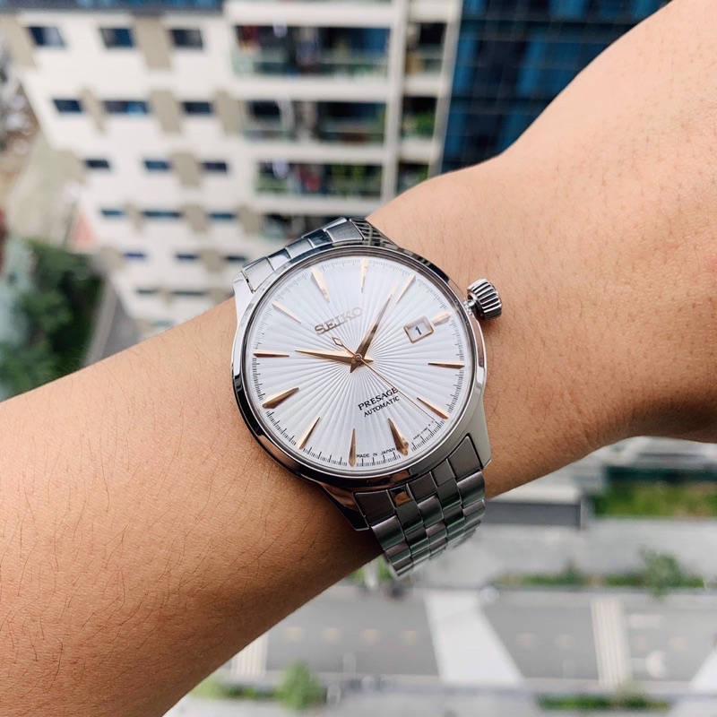 ĐỒNG HỒ NAM CHÍNH HÃNG Seiko Presage Cocktail SRPB47J1 Với mặt dial chải tia tuyệt đẹp