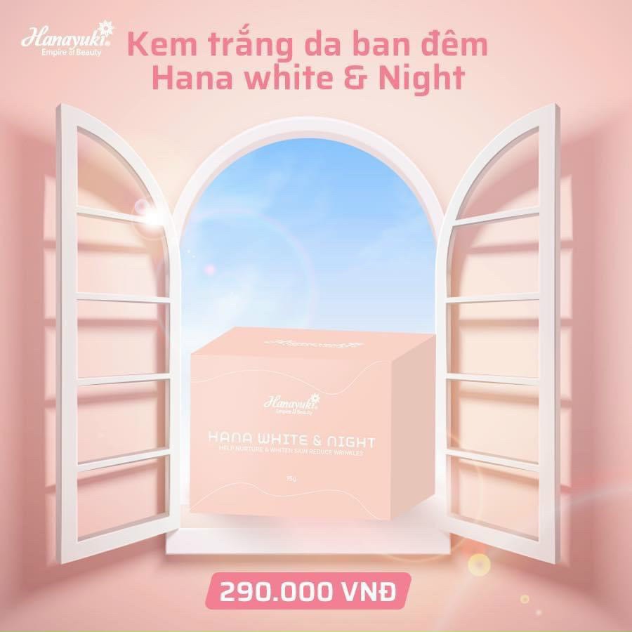 (CHÍNH HÃNG) KEM DƯỠNG DA BAN NGÀY ( Hana White &amp; Day )+KEM DƯỠNG DA ĐÊM HANAYUKI ( Hana White &amp; Night ) 15gr sizemini