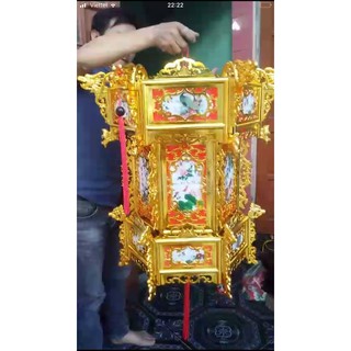 Đèn lồng treo Tết đèn lục lăng 60p