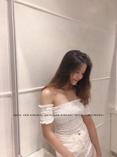 Áo ống trễ vai nhún