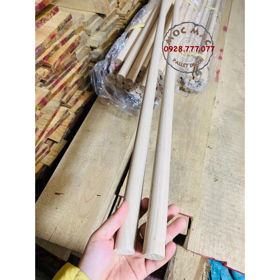 Thanh gỗ chuốt tròn sồi phi 25, 30 mm