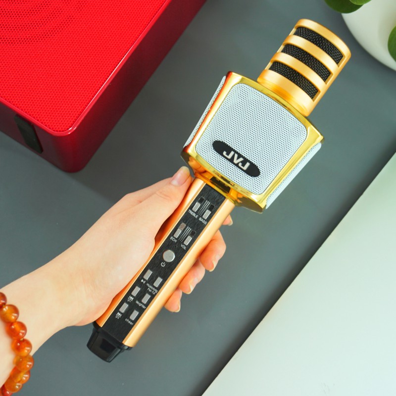 Micro hát karaoke kèm loa Bluetooth không dây SD17 JVJ  3 in 1 – Bass cực chuẩn hỗ trợ cổng cắm thẻ nhớ