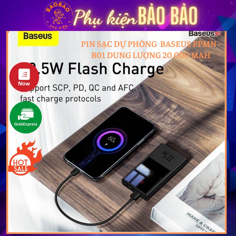 Pin sạc dự phòng baseus PPMN -B01 sạc nhanh dung lượng 20.000 mAh