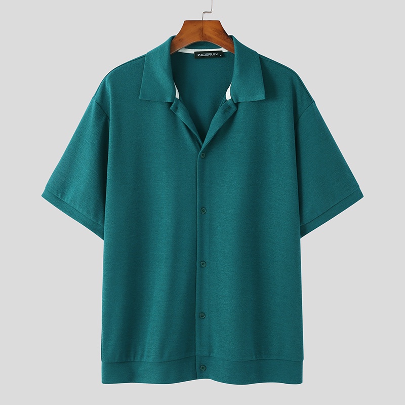 Áo Sơ Mi Ngắn Tay Màu Sắc Đơn Giản Cho Nam