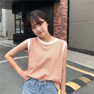 Áo tanktop kẻ nữ (có sẵn)