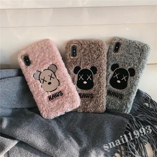 Ốp điện thoại dạng lông cừu mềm in hình kaws cho IPhone 11 Pro Max X XS XR XSMax 8 7 6 6s Plus