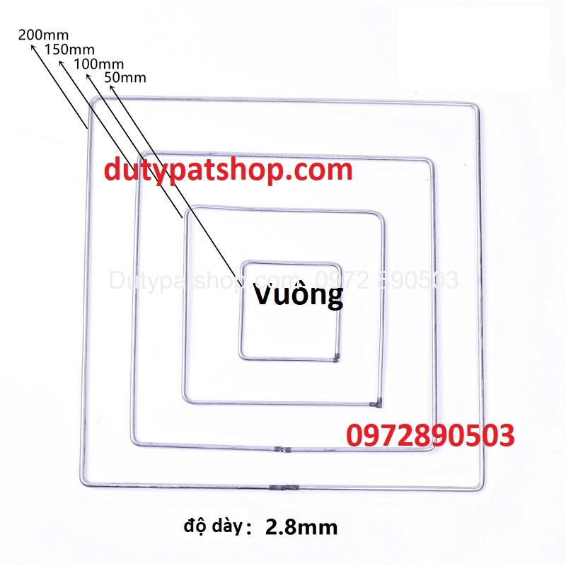 1-2 khung Vòng sắt làm dreamcatcher trái tim, ngôi sao, hình vuông, tam giác, mặt trăng size 5-10- 15-20cm