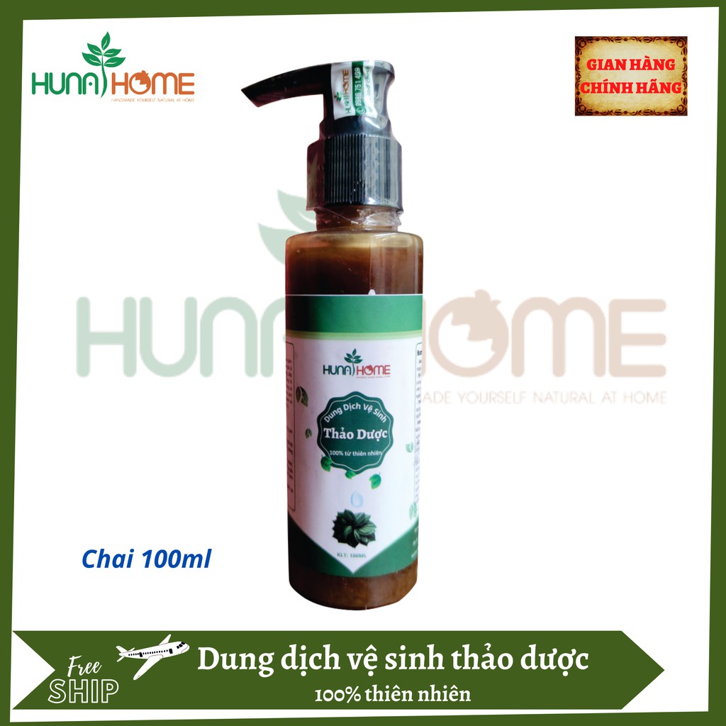Dung dịch vệ sinh phụ nữ Hunahome (chai 100ml) - Hoàn toàn từ thảo dược thiên nhiên