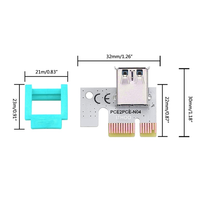 Khóa Thẻ Video PCI-E 1X Mở Rộng Dây Cáp PCIE Cho Thẻ Mining ETH