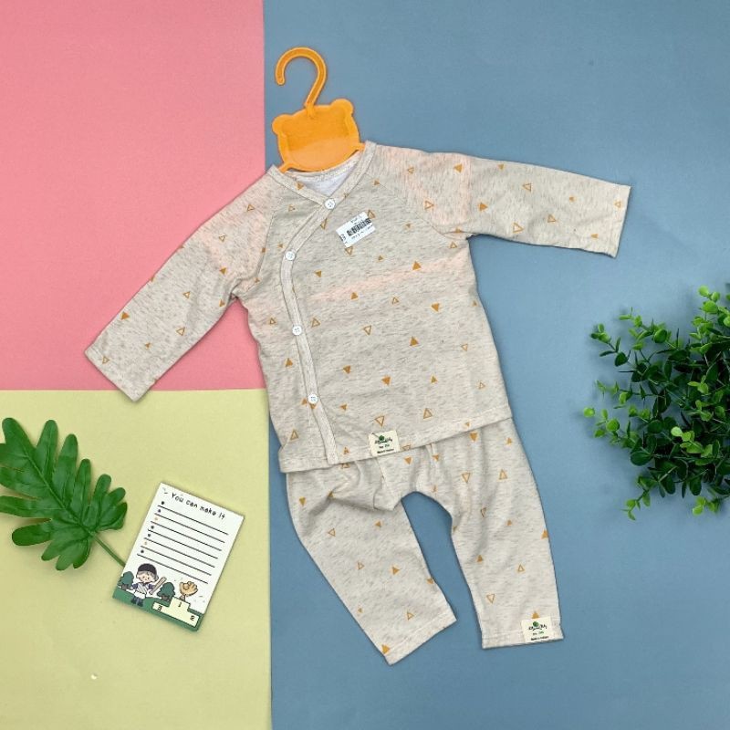 Bộ Sơ sinh Cúc Chéo Dài Tay LITIBABY cho bé gái, bé trai size 3-18 tháng -2H4800