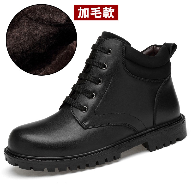 Large size Martin boots men's shoes new cowhide men's leather boots high-top Chelsea men's cotton boots 38-47