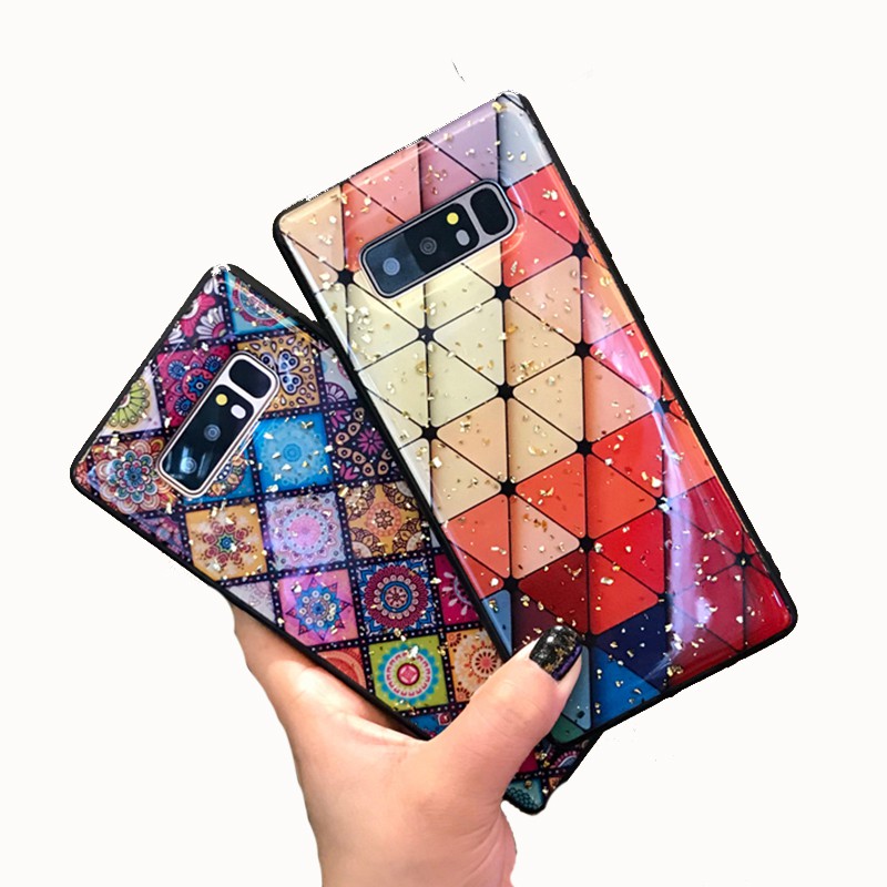 Ethnic Style Flower Case For Samsung Galaxy S21 S21+ S20 S10 Note 10 Plus Note 20 Ultra 9 8 Bling Gold Foil Cover | BigBuy360 - bigbuy360.vn