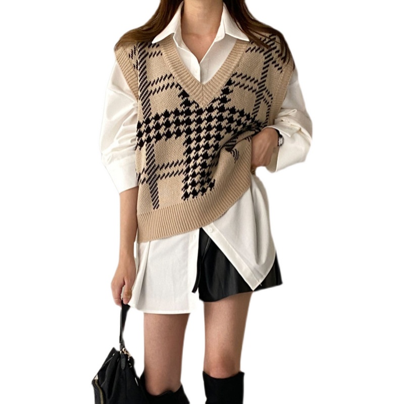 Áo khoác len không tay mỏng cổ chữ V phong cách mùa thu sang trọng 170138 cho nữ | BigBuy360 - bigbuy360.vn