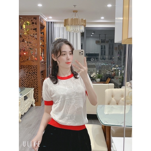 ÁO LEN CÚC VAI HOẠ TIẾT DỆT CHÌM