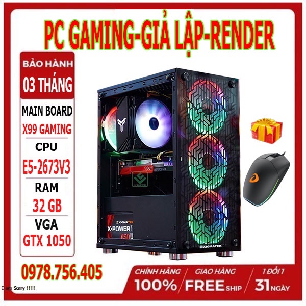 PC GAMING - WORKSTATION XEON Chuyên Giả Lập Render Chạy Ảo Hoá