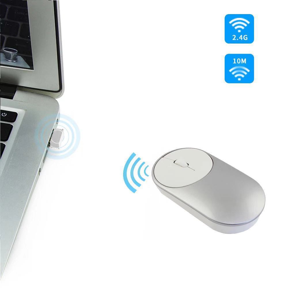 Chuột máy tính không dây 2.4G siêu êm chống tiếng động màu bạc cao cấp kèm quà tặng ILEPO M3 | WebRaoVat - webraovat.net.vn