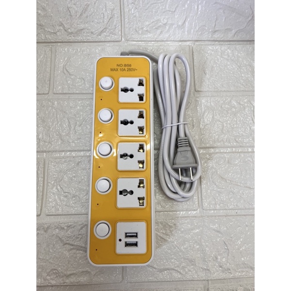 Ổ điện đa năng 4 ổ cắm 2 ổ sạc usb