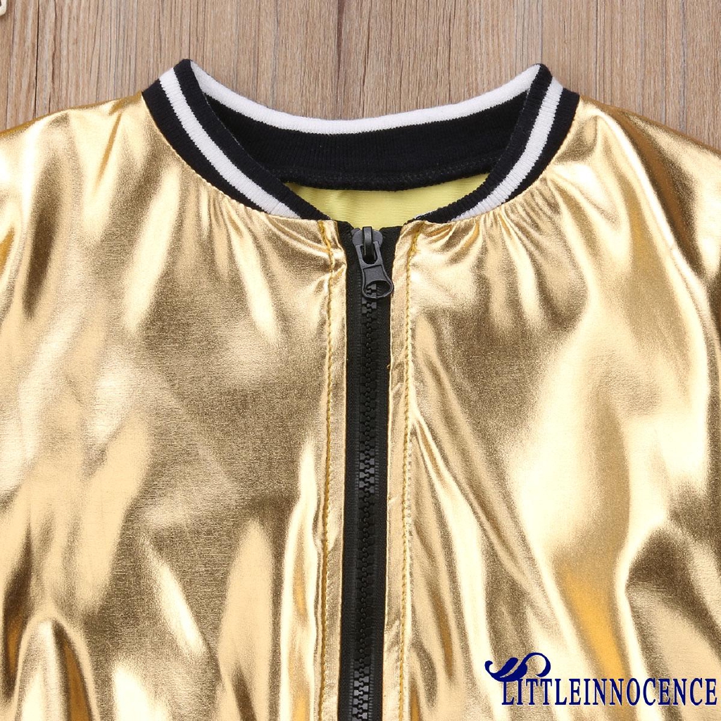❤XZQ-Baby Little Girls Fashion Cool Autumn Party Casual Bling Bling Cardigan Long Sleeve Coat Short Pants Outfits Set