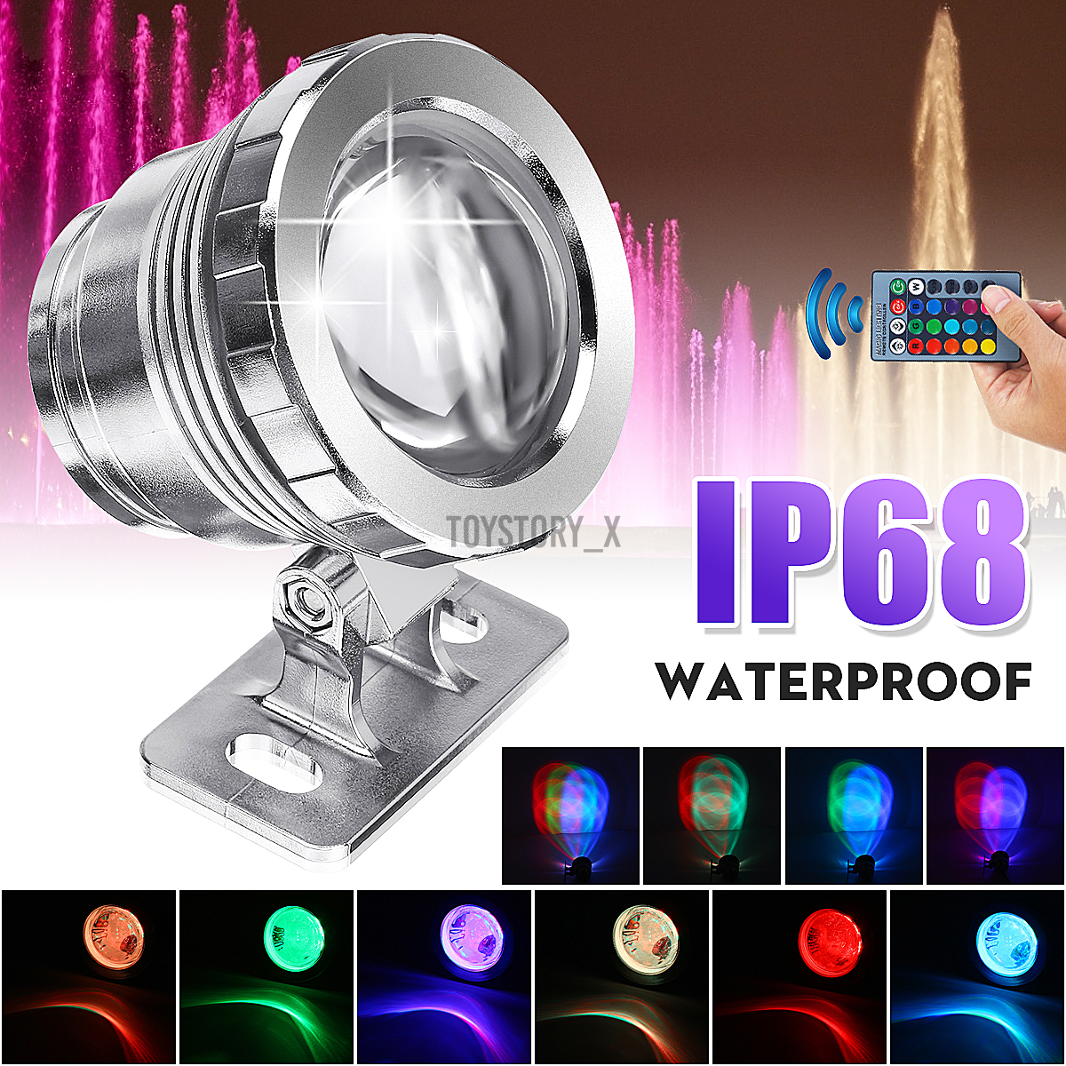 Đèn Led Chiếu Điểm Dưới Nước 20w Kèm Remote Điều Khiển