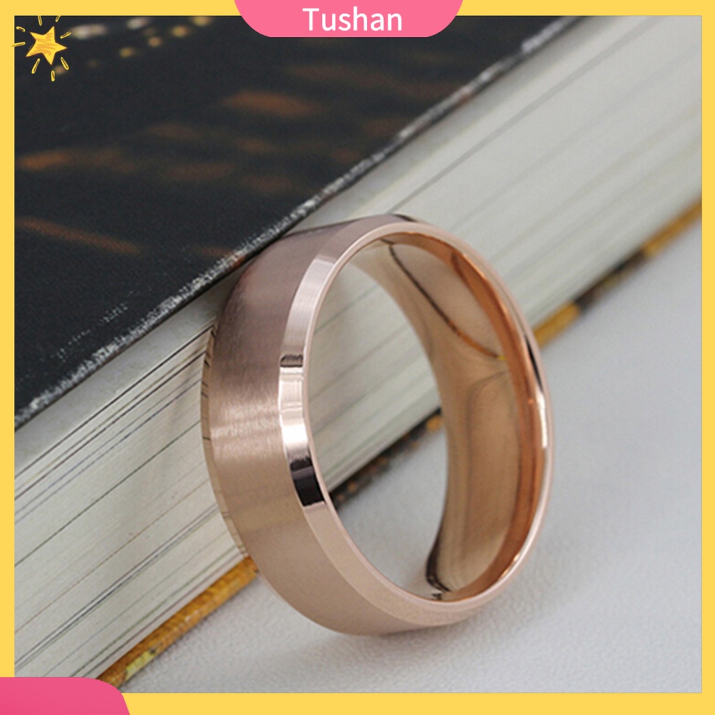 Nhẫn titan thời trang nam nữ phong cách tush 8mm
